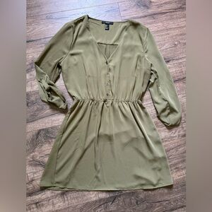 Forever 21 Womens Olive Green A-Line mini Dress Size Large GUC